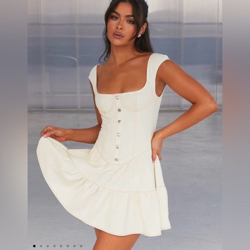 NWT Peppermayo Isabella Denim Bustier Dress - Antique Sz 2